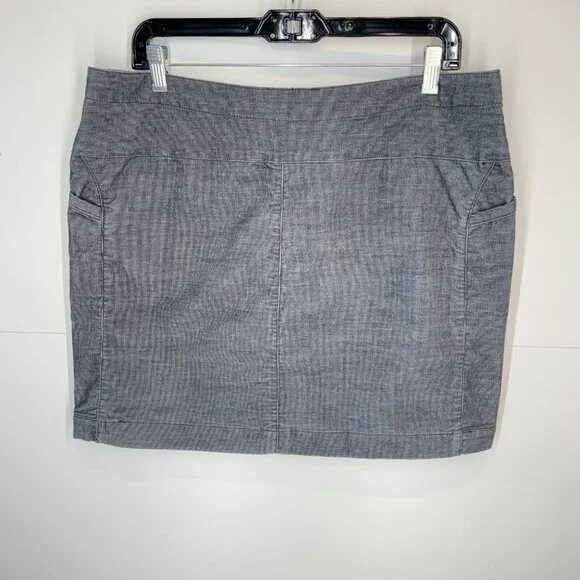 Toad&Co Mindy Button Front Skirt in Iron Throne Grey Corduroy - Picture 2 of 12